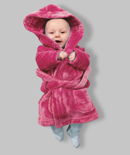 Cerise pink fluffy children's robe- UK- Robes4you 