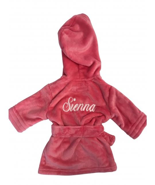 Child's Personalised pink personalised dressing gown- UK- Robes4you 