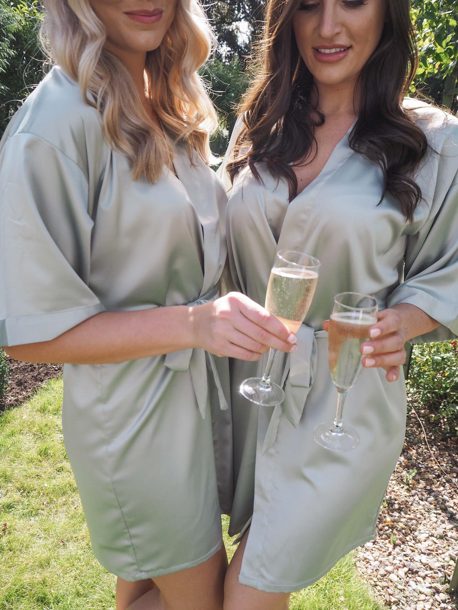 Sage green bridesmaid satin robes -Robes4you