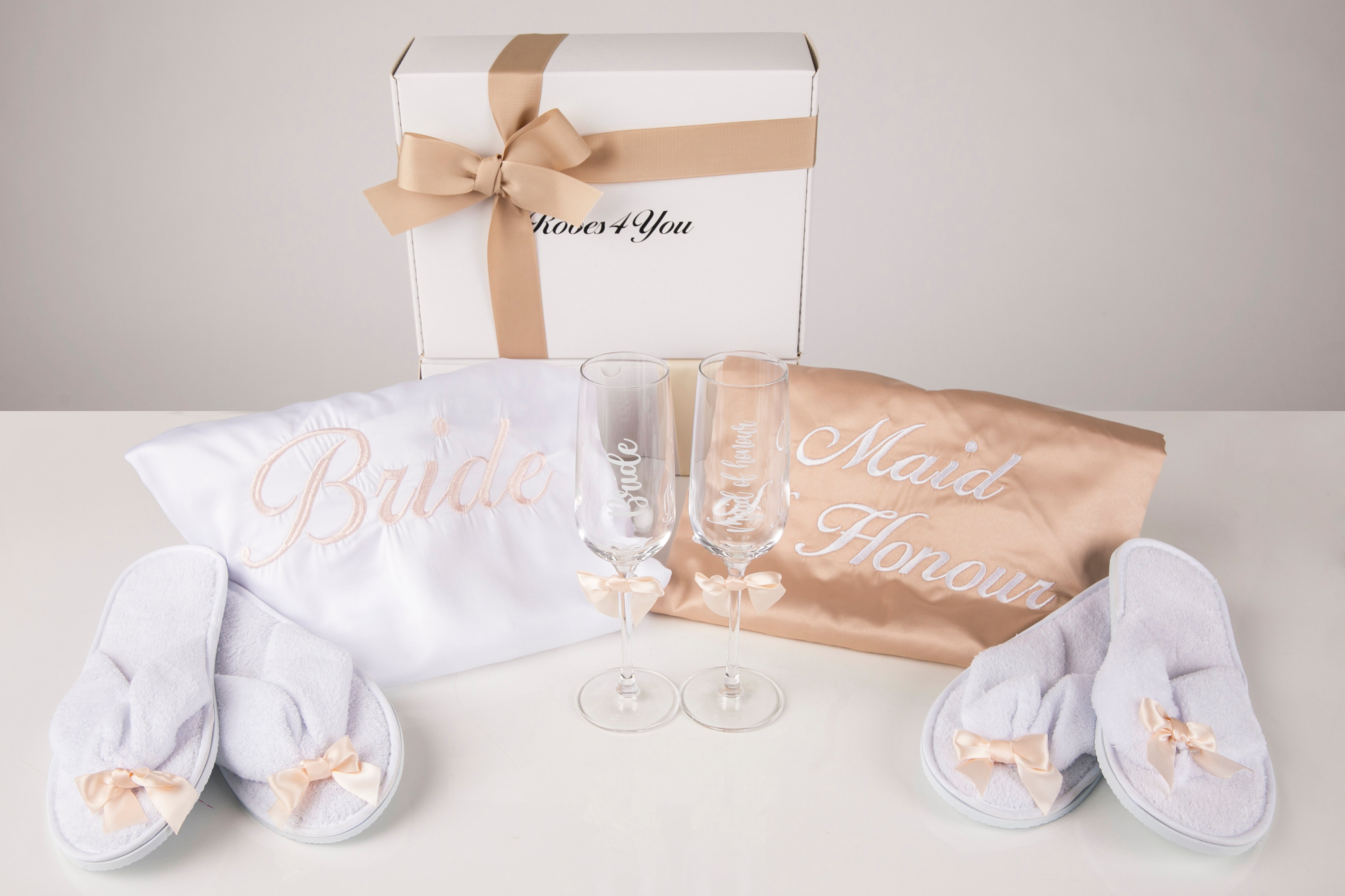 Personalised champagne silk dressing gown-robes4you 
