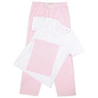 Personalised Bridal pyjamas - pink and white stripes - Robes 4 You