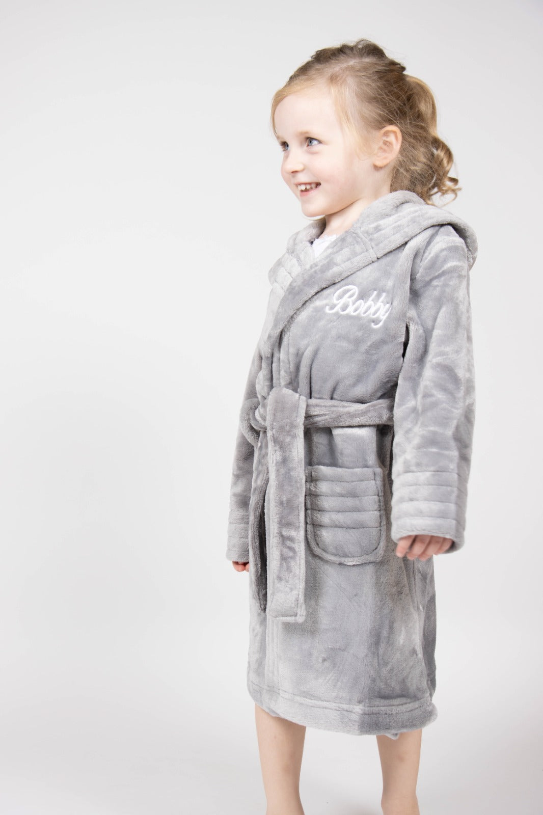 Luxurious Fluffy Grey Mens Robe- Personalised robe- Ireland- Robes4you