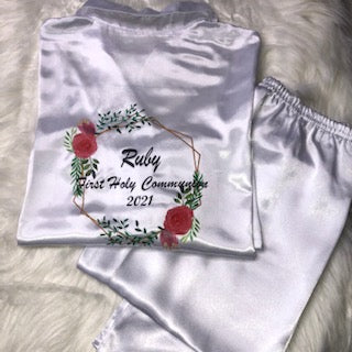 Personalised communion Pyjamas with wreath