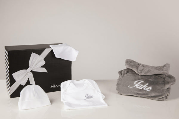 Baby shower-Gift White & Grey hamper with & Gift box