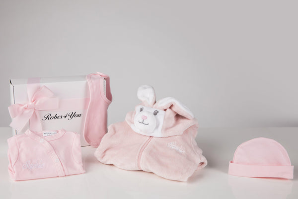 Pink Rabbit all in one suit-Baby Grow-hat-bib  all gift boxed