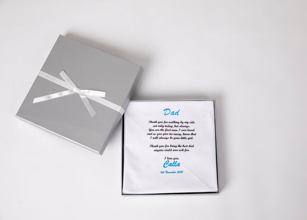 Printed Father of the Bride Hankie with gift box