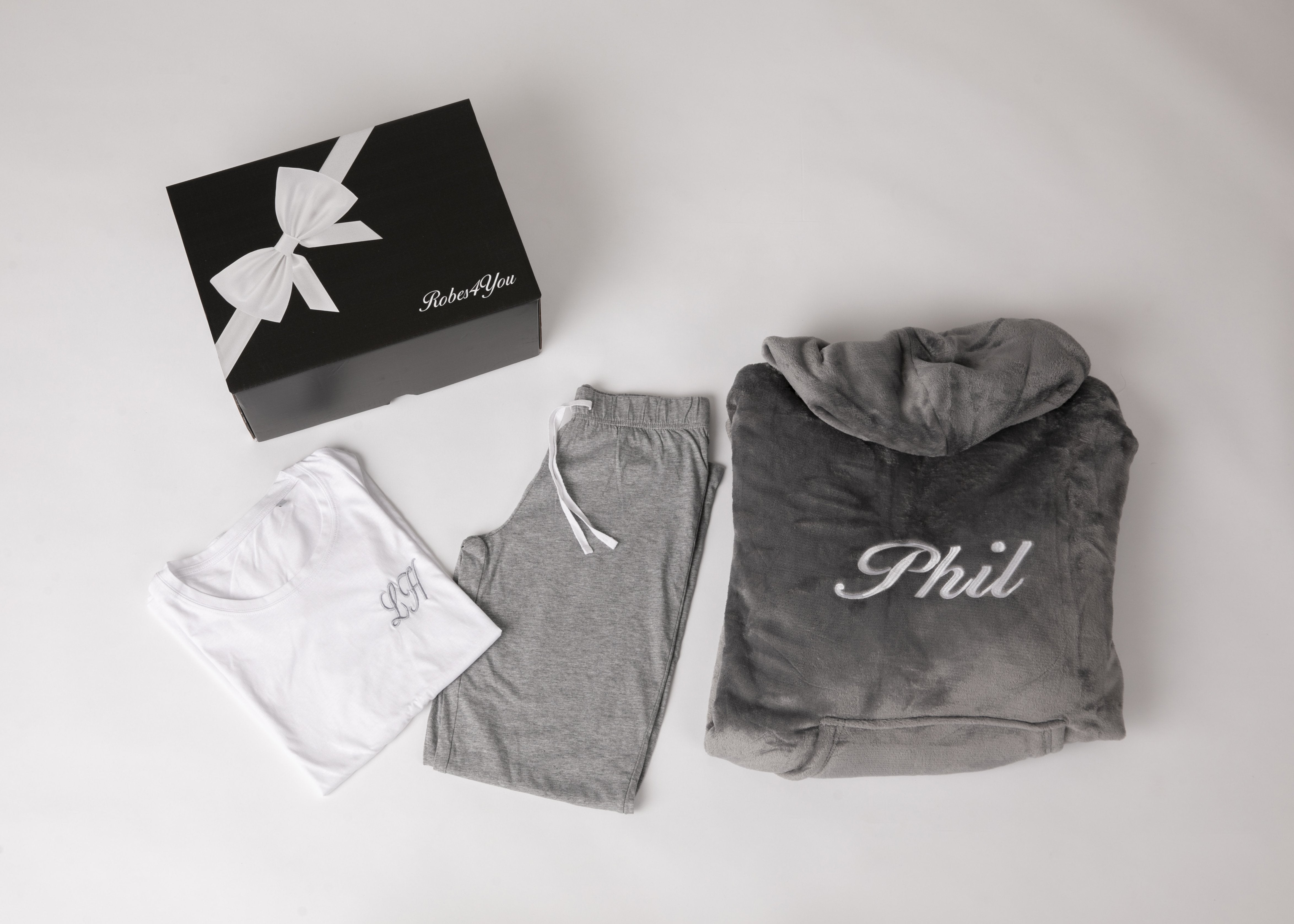 Luxurious Soft Fluffy Oversized Ladies Hoodie with Cotton Long Pyjamas white chocolates and candlepresented in a gift box
