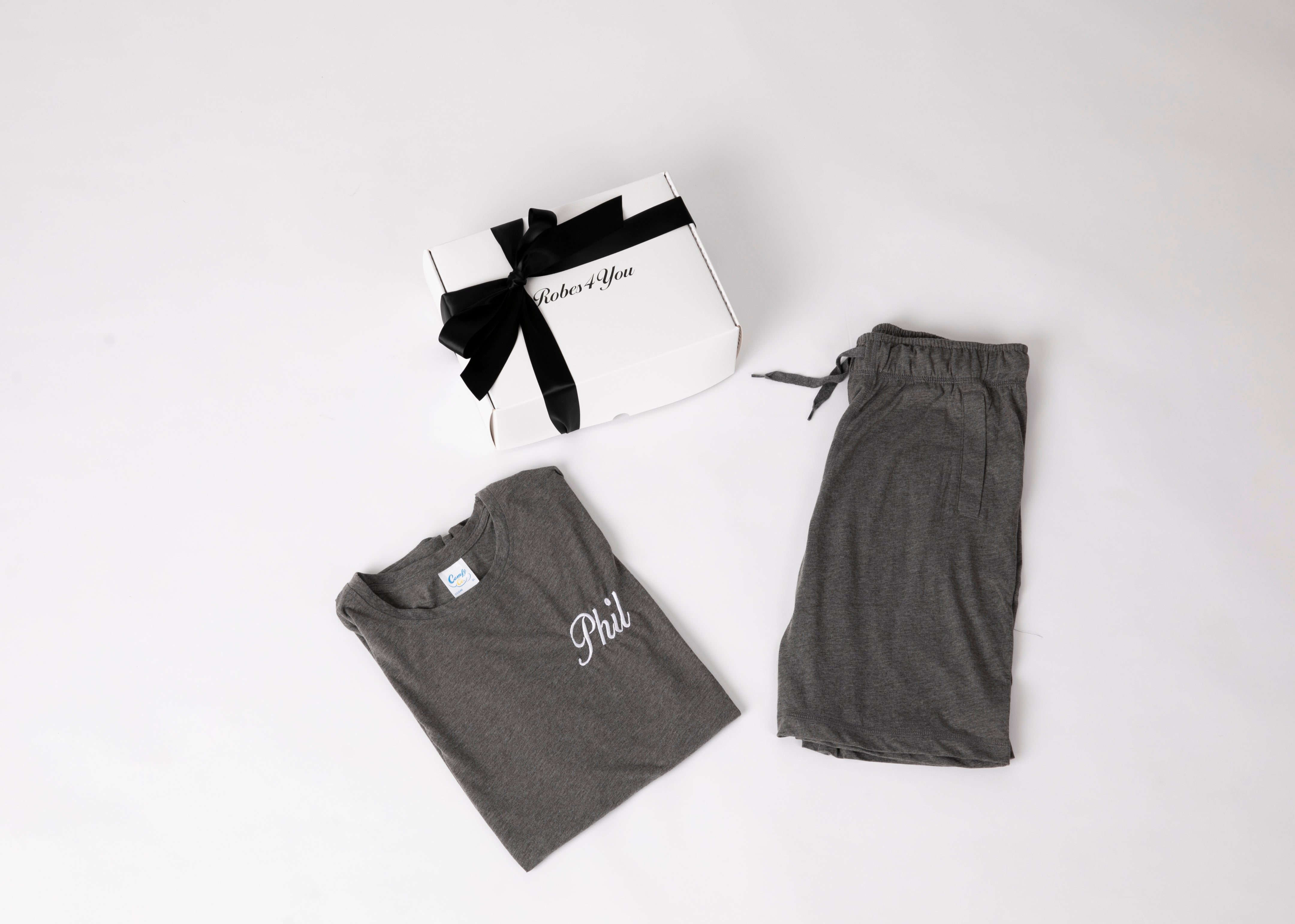 Mens Short Pyjamas Personalised with gift box