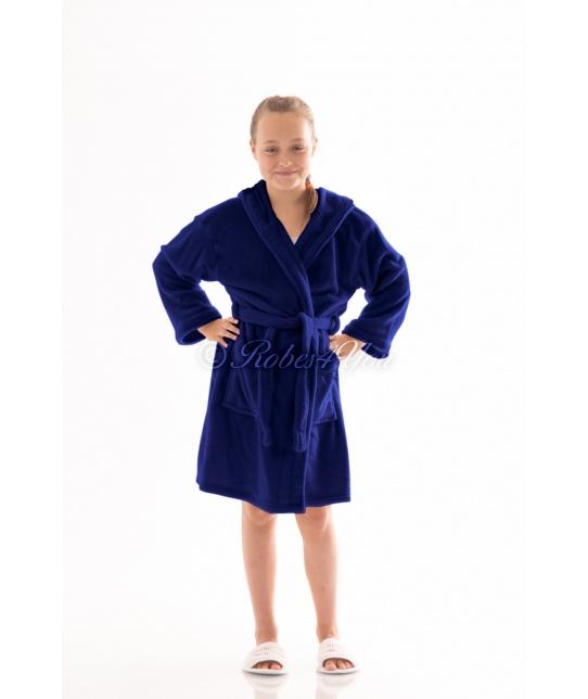 Children's Personalised Navy Hooded Robe - Robes 4 You