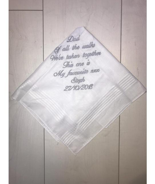 Personalised Hankie for Your Dad on Your Wedding Day - Robes 4 You