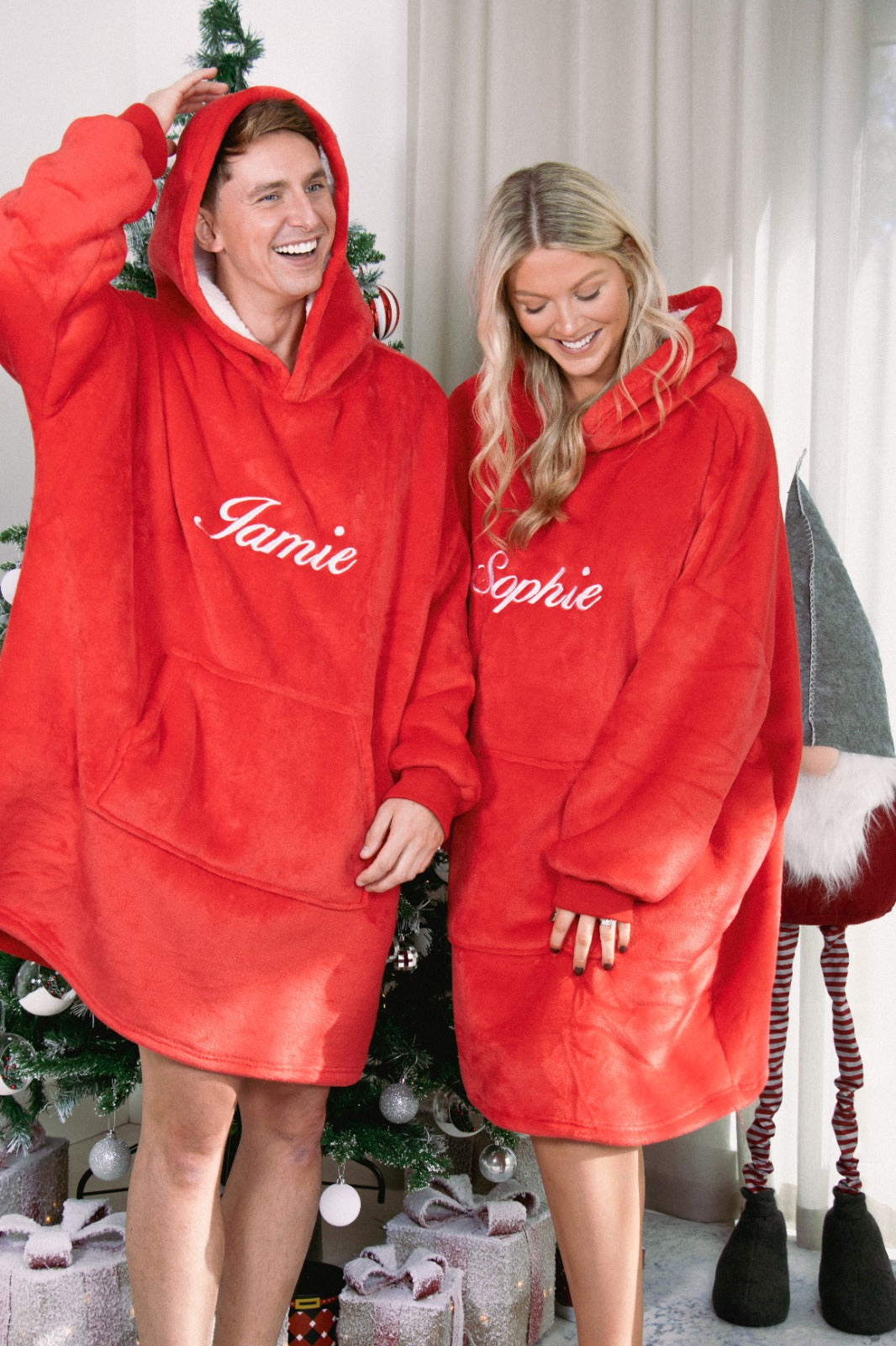 Soft Luxurious Red Oversized Hoodes