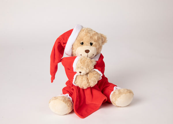 Christmas baby Gift- Large teddy with Personalised Detachable comforter